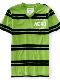 Pánské triko Aero New York Striped - Zelená